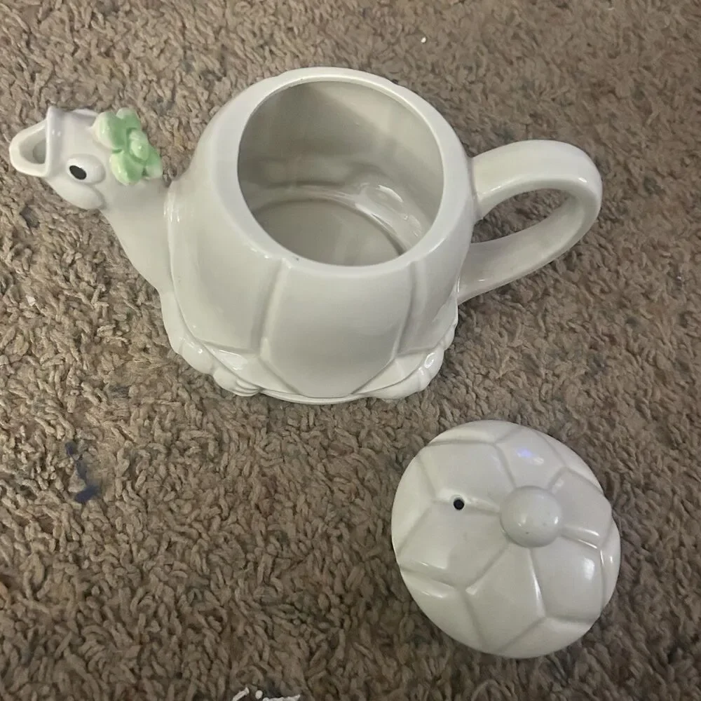 Vintage Turtle Teapot Whimsical Animal Decor Made in Japan Cottagecore